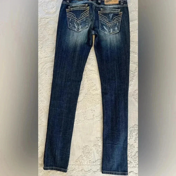 Vigoss Studio The Dublin Skinny Jeans Medium Wash Distressed - Picture 4 of 6